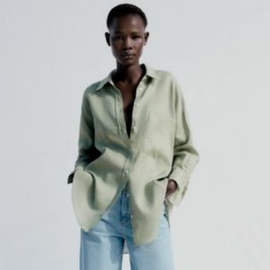 Zara oversized linen shirt